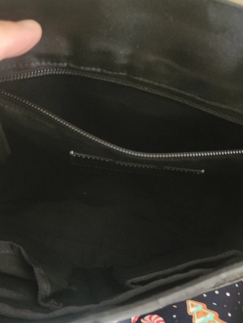 Coach Black Leather Men's Messenger Bag with Striped Strap